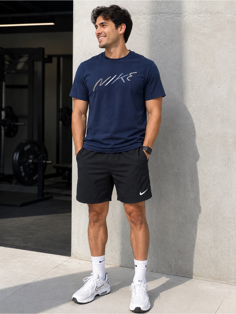 Nike Navy Blue Short Sleeve Logo Tee